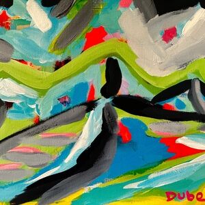 SOLD! Original Painting Abstract Arizona Mountain Landscape 9x12" Paper